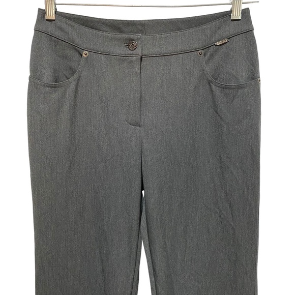 ST. JOHN Pants NEW Strait Leg Size 4 Charcoal Gray Stretch Trouser - Picture 7 of 17